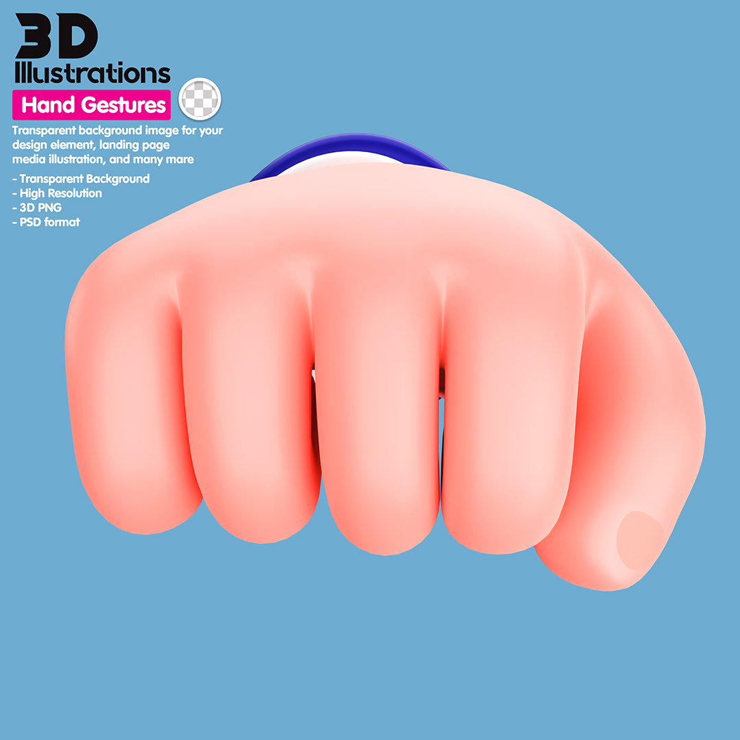 Punho Ilustração Elemento 3D Para Composição PSD
