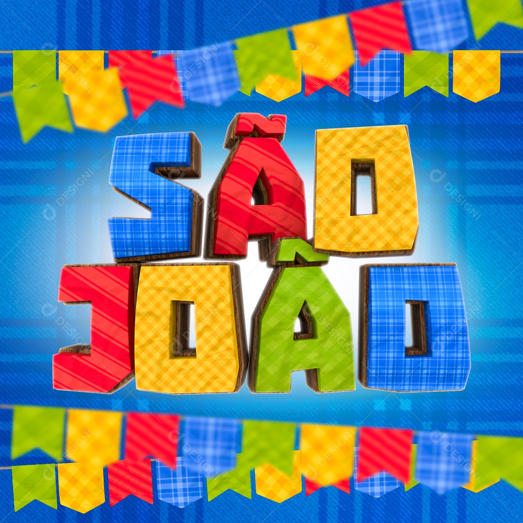 Colored Saint John 3D Text For PSD Composition