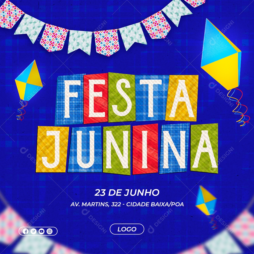 Social Media Festa Junina 22 De Junho PSD Editável