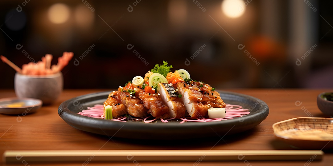 Deliciosa refeição de comida japonesa