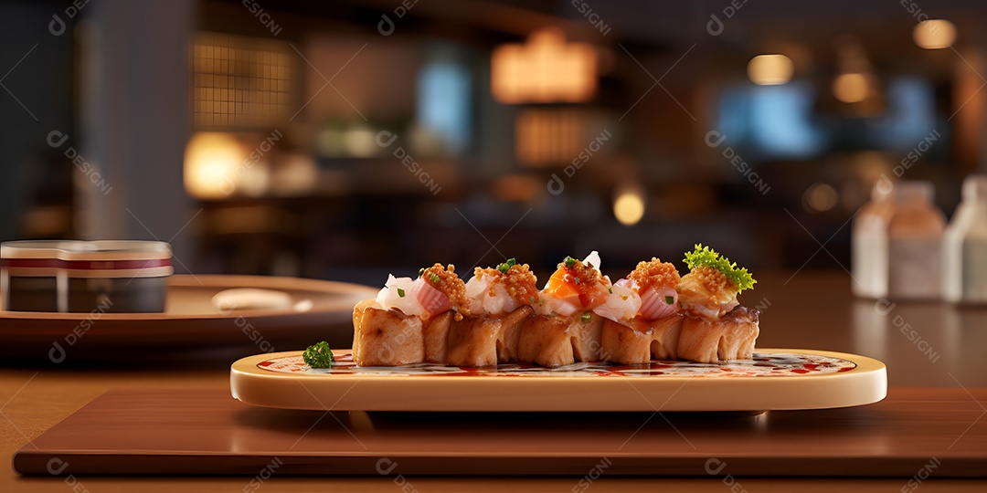 Deliciosa refeição de comida japonesa