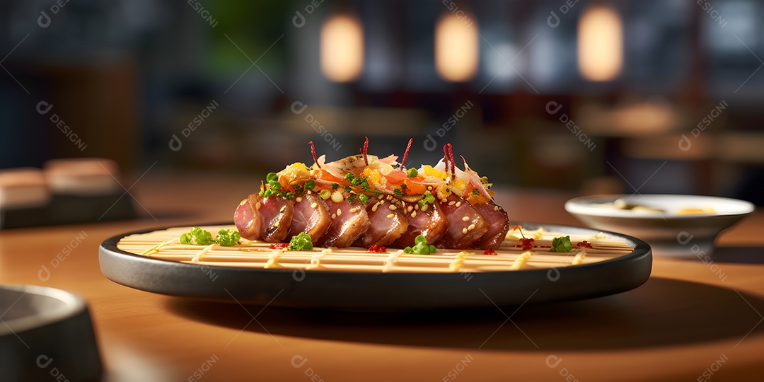 Deliciosa refeição de comida japonesa