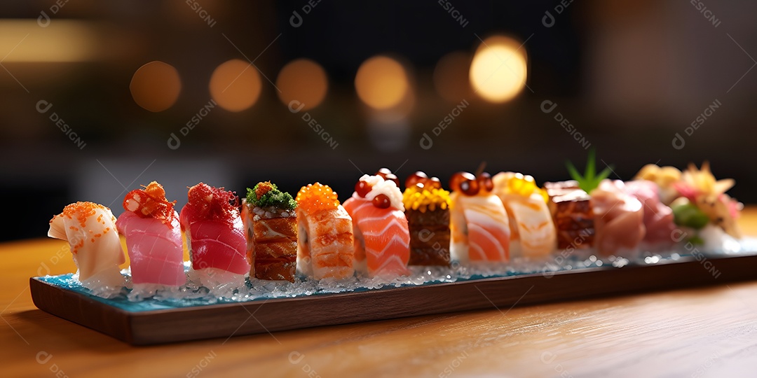 Deliciosa refeição de comida japonesa