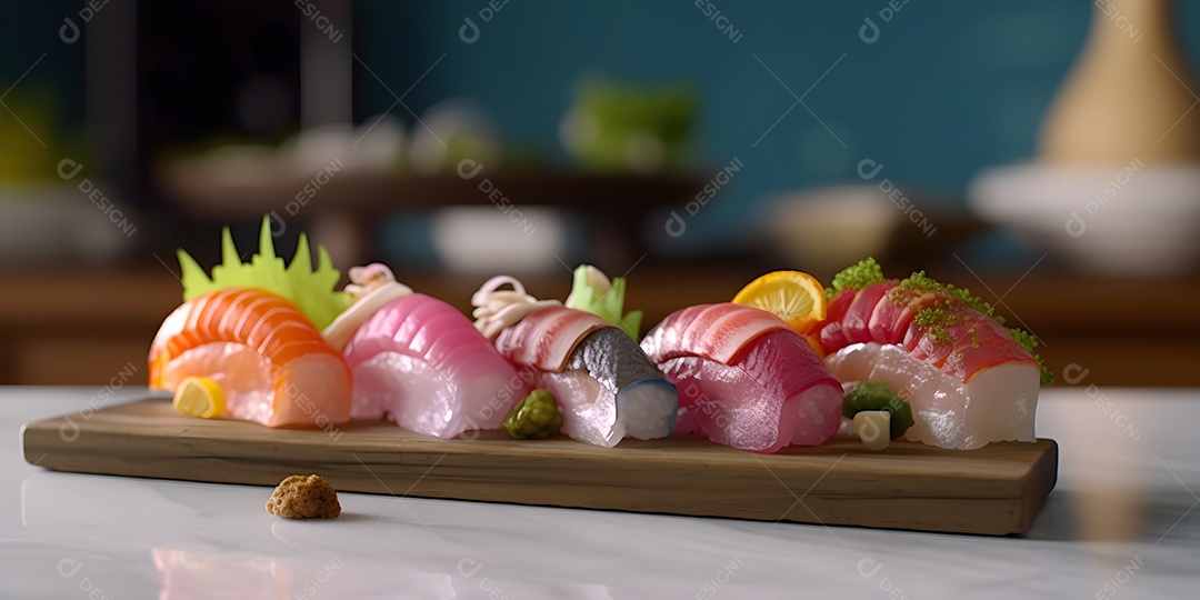 Deliciosa refeição de comida japonesa