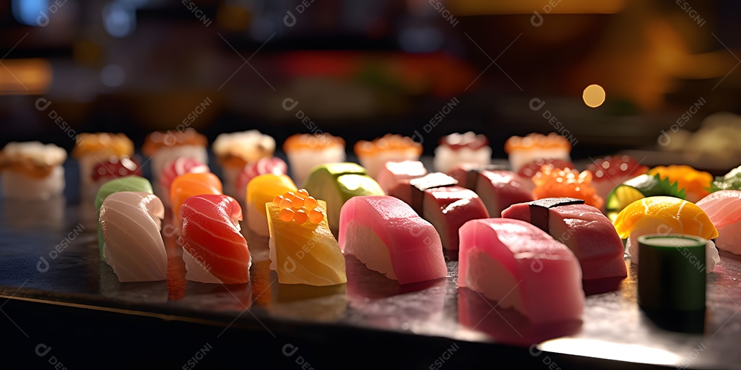 Deliciosa refeição de comida japonesa