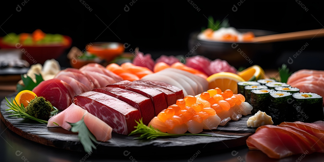 Deliciosa refeição de comida japonesa