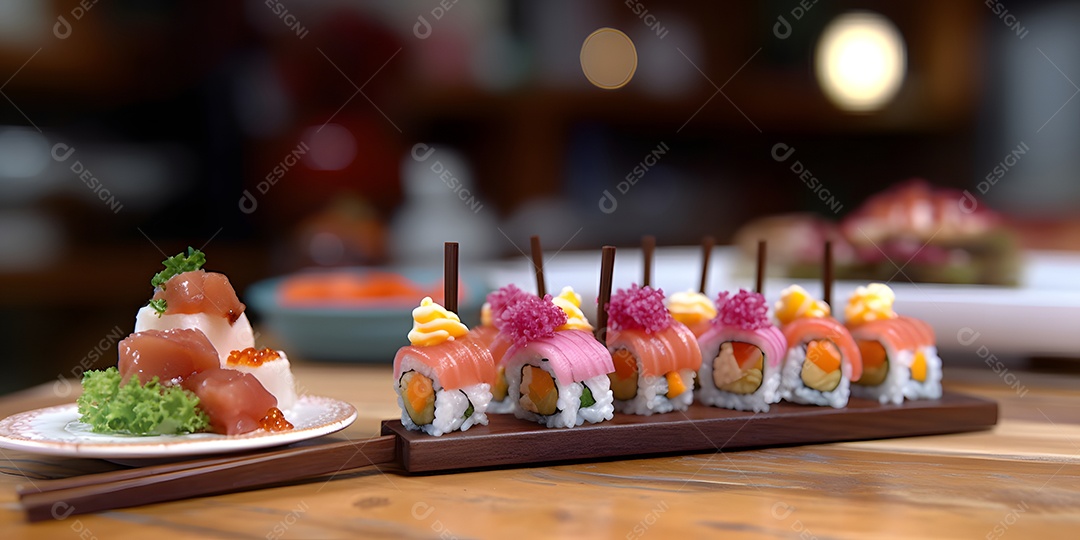 Deliciosa refeição de comida japonesa