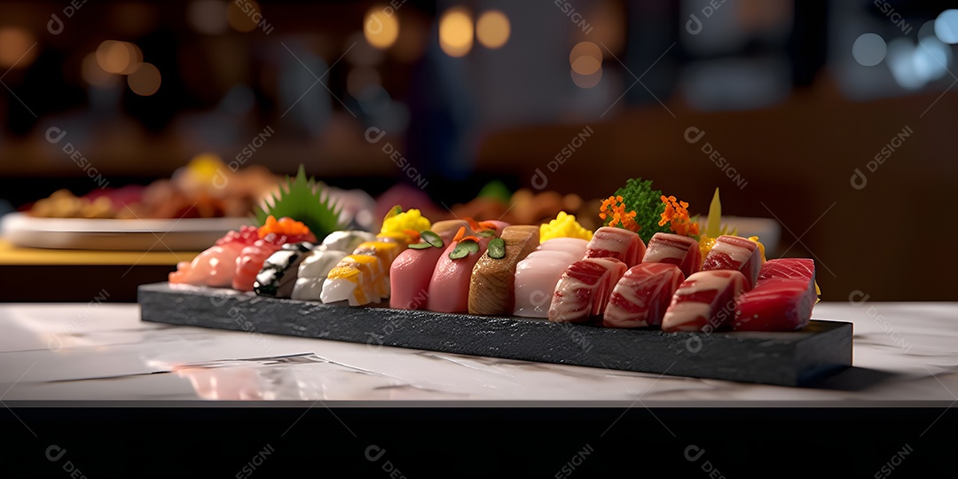 Deliciosa refeição de comida japonesa