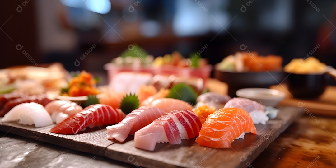 Deliciosa refeição de comida japonesa