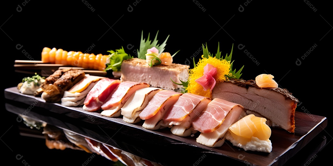 Deliciosa refeição de comida japonesa