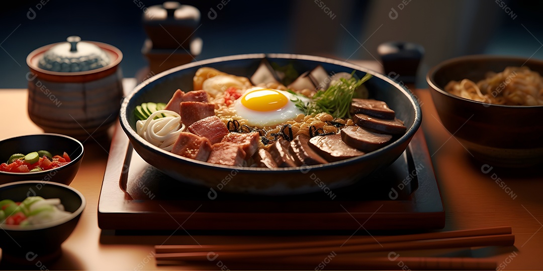 Deliciosa refeição de comida japonesa