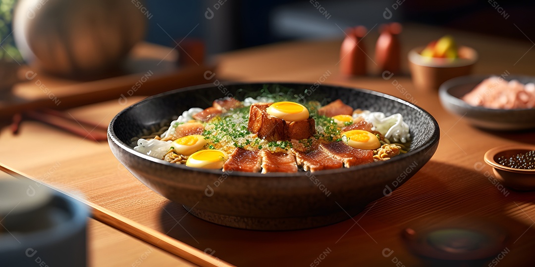 Deliciosa refeição da culinária japonesa