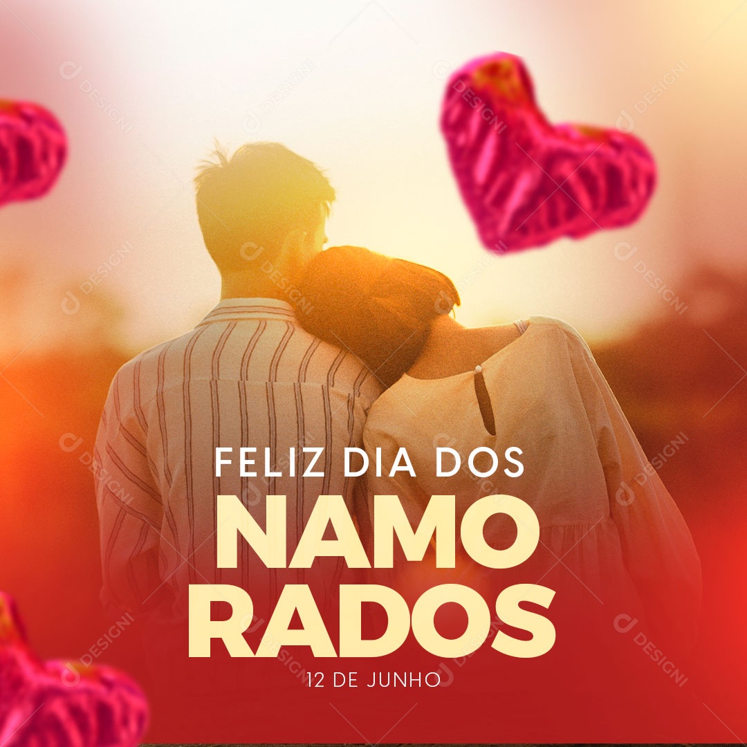 Feliz Dia Dos Namorados 12 de Junho Social Media PSD Editável