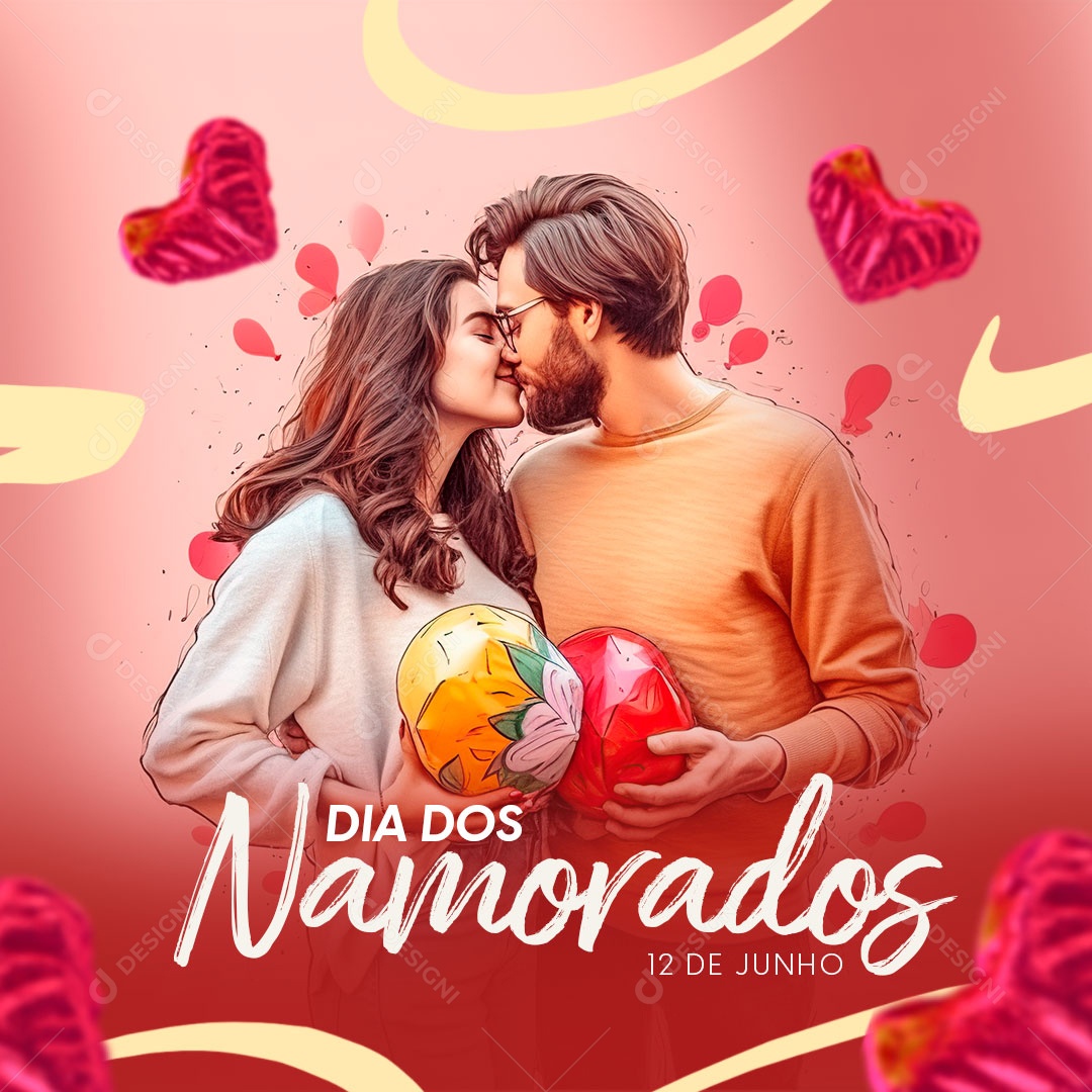 Feliz Dia Dos Namorados 12 de Junho Social Media PSD Editável