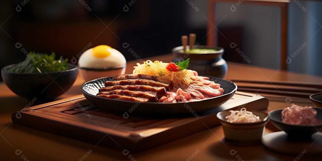 Deliciosa refeição da culinária japonesa