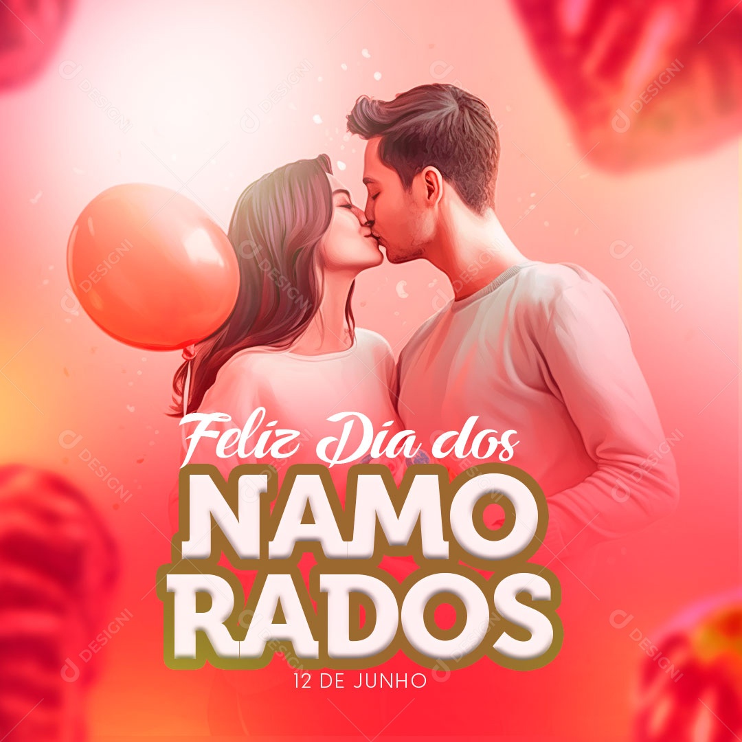 Feliz Dia Dos Namorados 12 de Junho Social Media PSD Editável