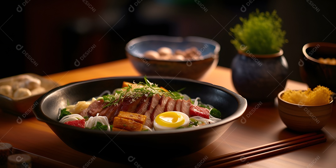 Deliciosa refeição da culinária japonesa