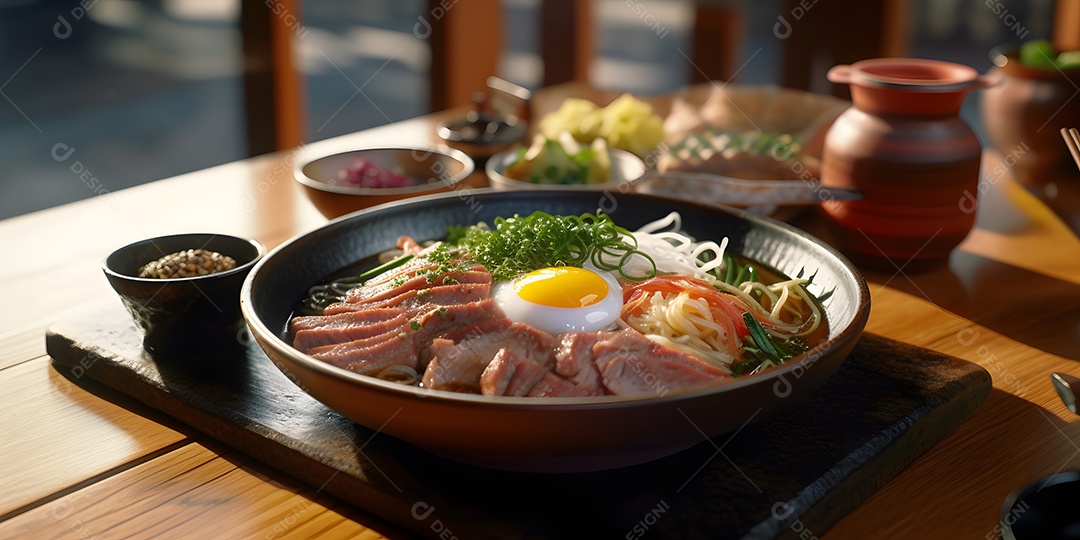 Deliciosa refeição da culinária japonesa