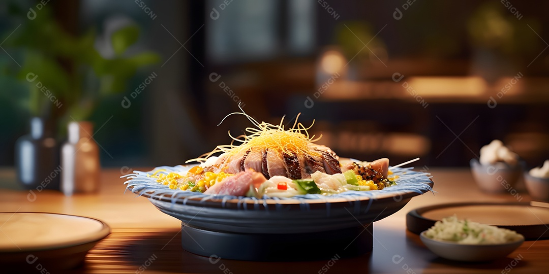 Deliciosa refeição da culinária japonesa