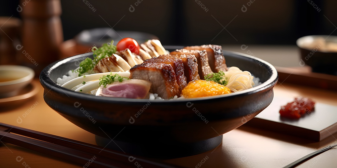 Deliciosa refeição da culinária japonesa