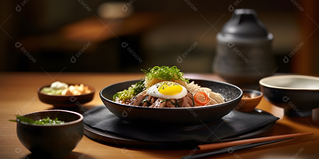 Deliciosa refeição da culinária japonesa