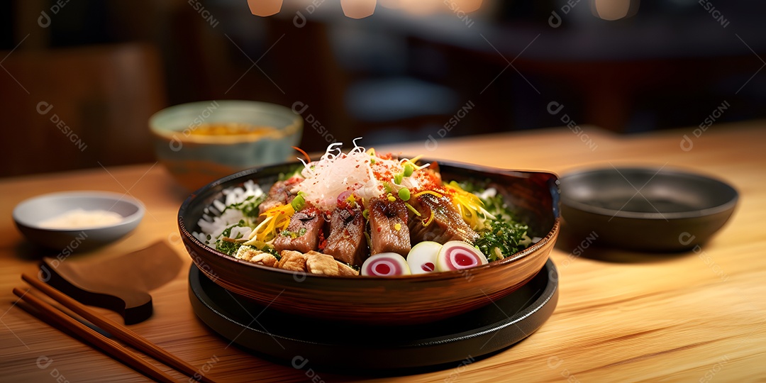 Deliciosa refeição da culinária japonesa