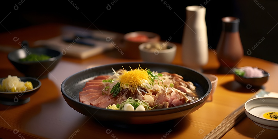 Deliciosa refeição da culinária japonesa