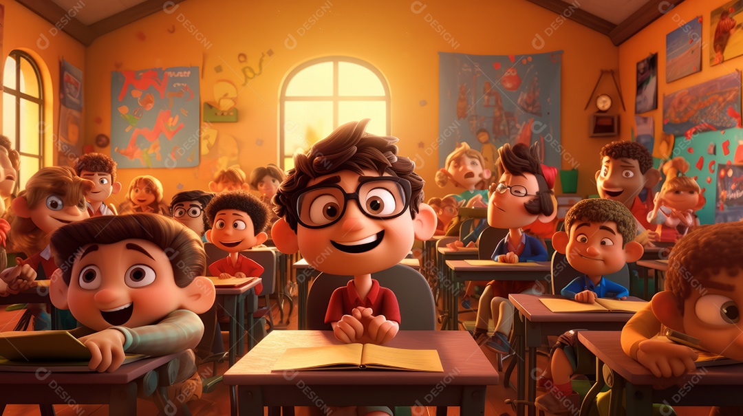 Dia das Crianças, o alvorecer dos direitos das crianças Cartoon 3D 11 de junho IA generativa.