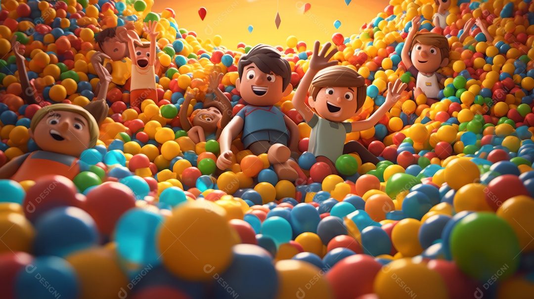 Dia das Crianças, o alvorecer dos direitos das crianças Cartoon 3D 11 de junho IA generativa.