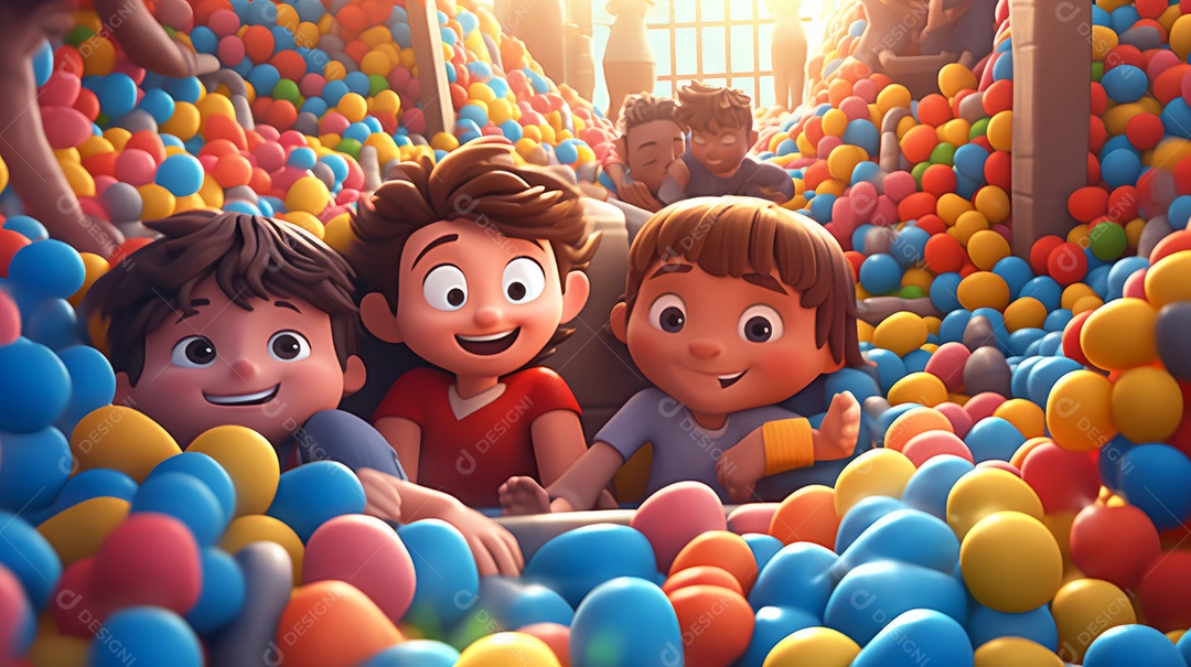 Dia das Crianças, o alvorecer dos direitos das crianças Cartoon 3D 11 de junho IA generativa.