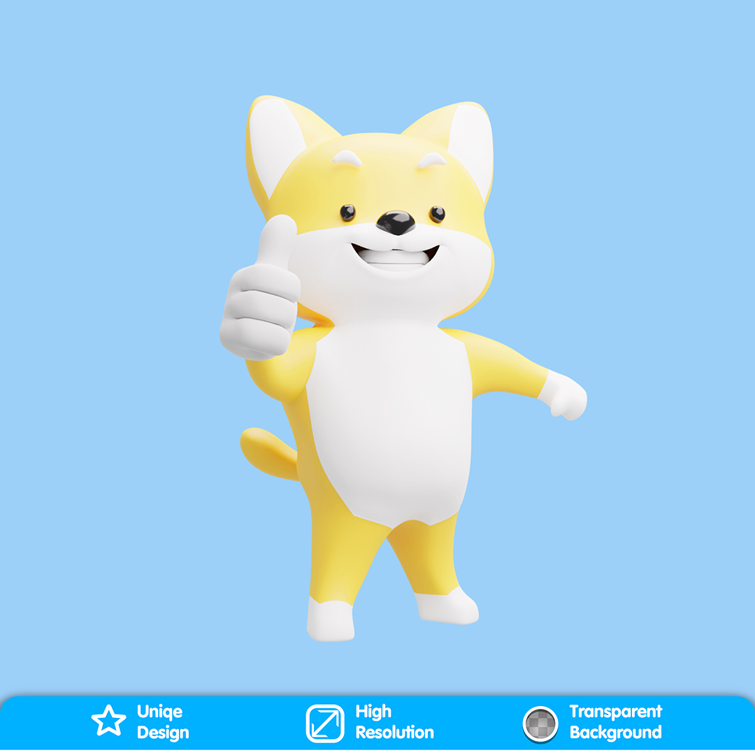 Cachorro Feliz Elemento 3D Para Composição PSD