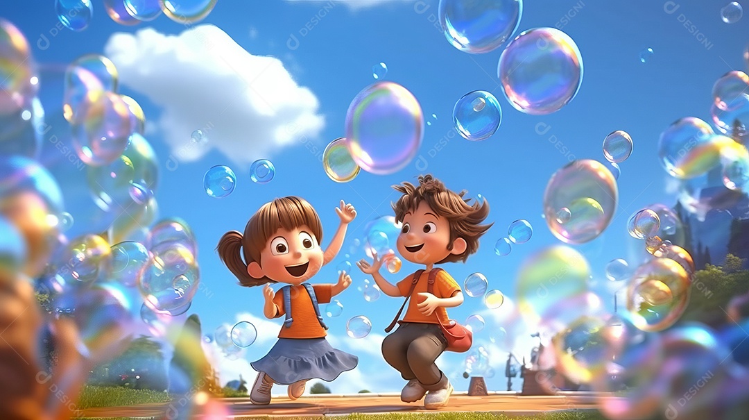 Dia das Crianças, o alvorecer dos direitos das crianças Cartoon 3D 11 de junho IA generativa.