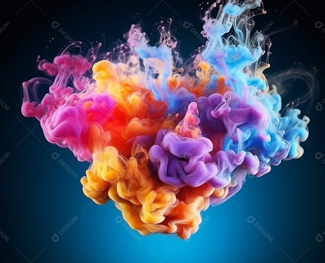 Explosão cor fumaça Respingo de tinta Tinta mistura de água