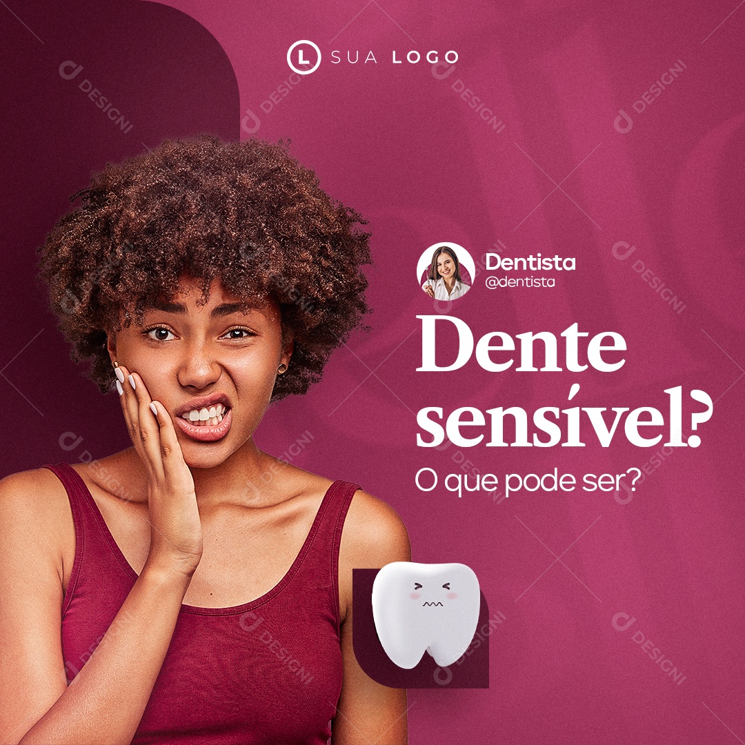 Dente Sensível o Que Pode Ser Social Media PSD Editável