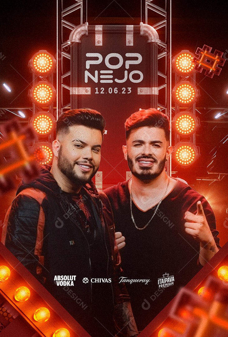 Pop Nejo Flyer Max e Luan Social Media PSD Editável