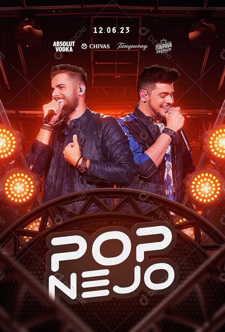 Pop Nejo Flyer Zé Neto & Cristiano Social Media PSD Editável