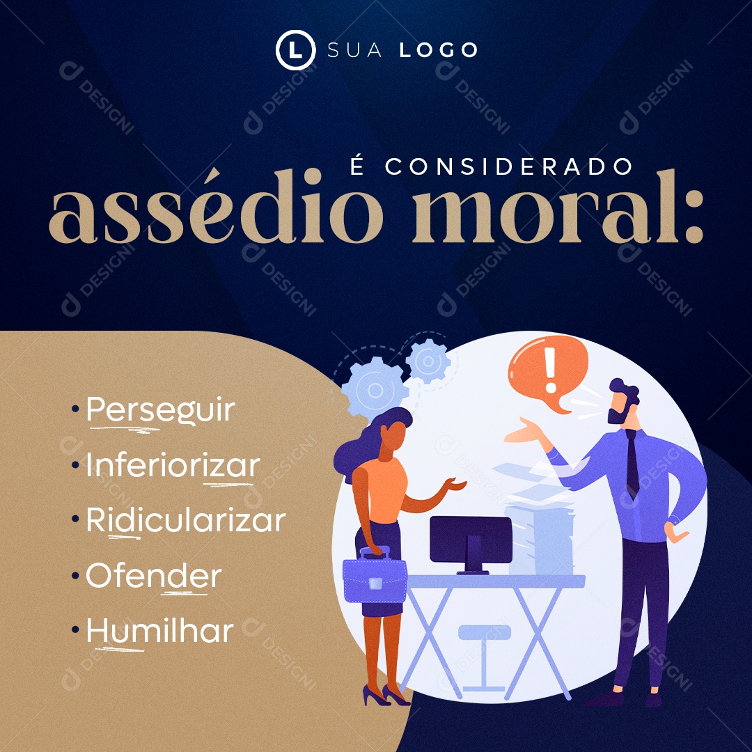 E Considerado Assédio Moral Social Media PSD Editável