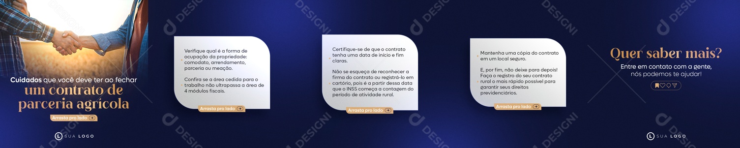 Um Contrato de Parceria Agrícola Social Media PSD Editável