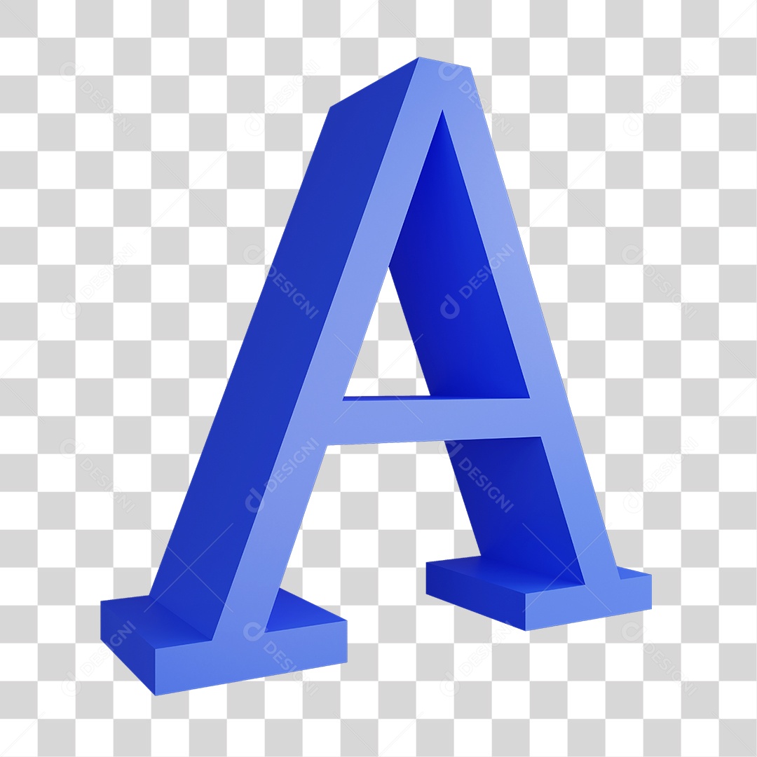 Alfabeto Letra Azul A PNG Transparente