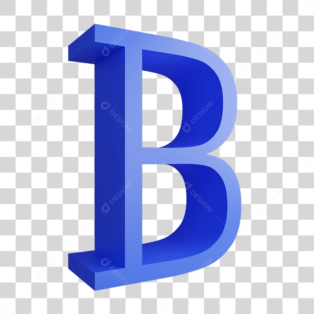 Alfabeto Letra Azul B PNG Transparente