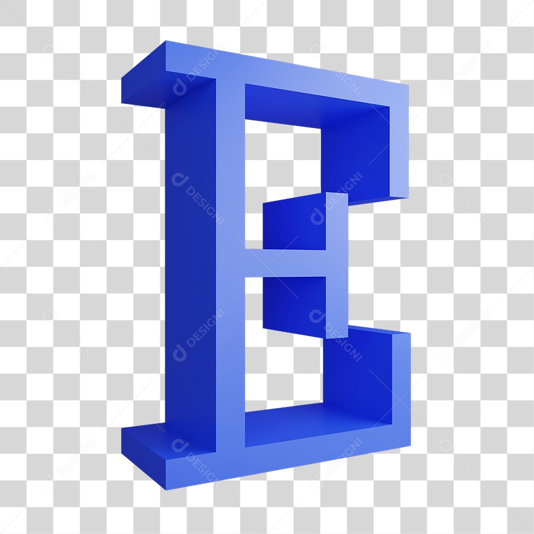 Alfabeto Letra Azul E PNG Transparente