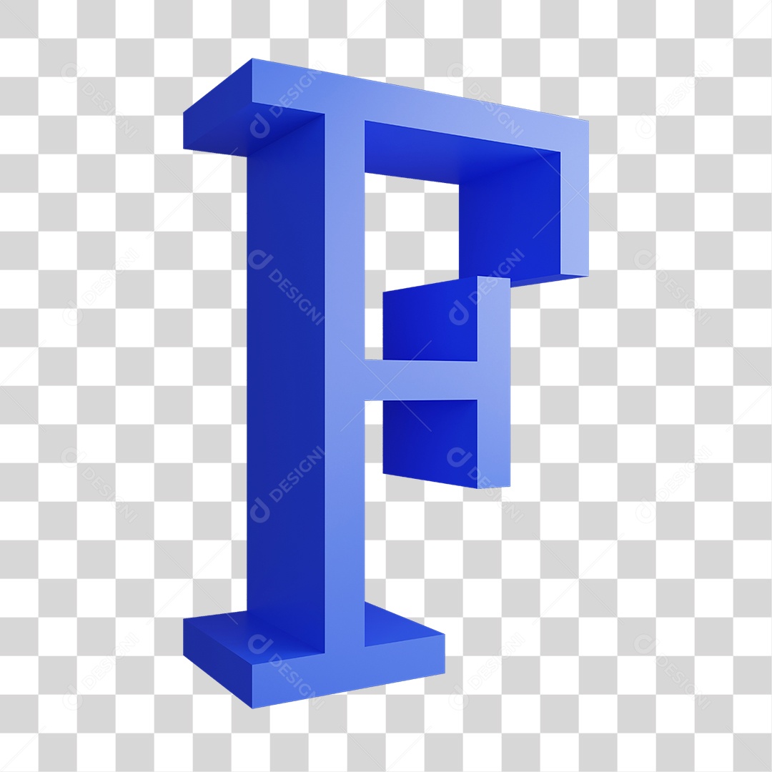 Alfabeto Letra Azul F PNG Transparente