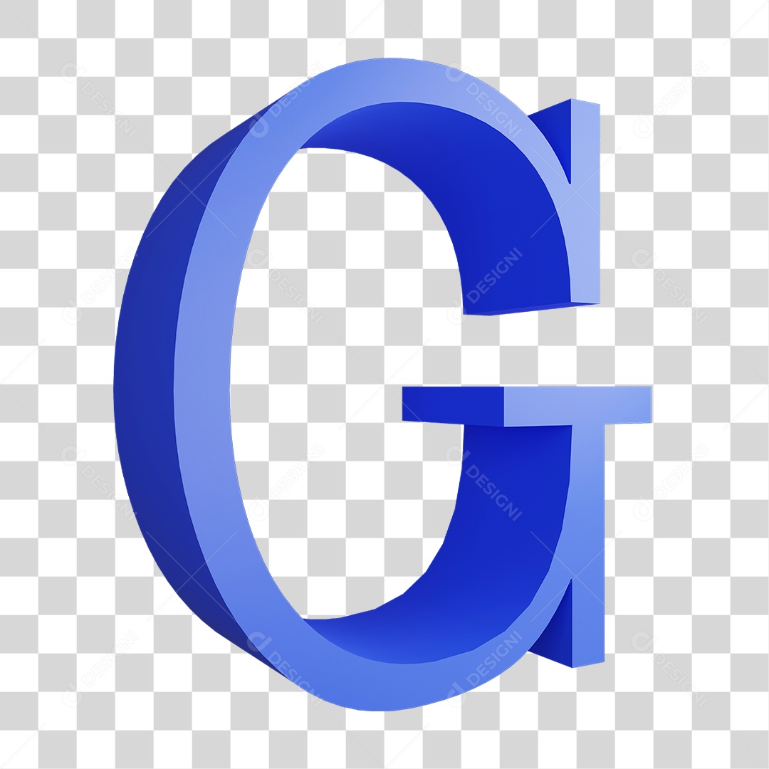Alfabeto Letra Azul G PNG Transparente