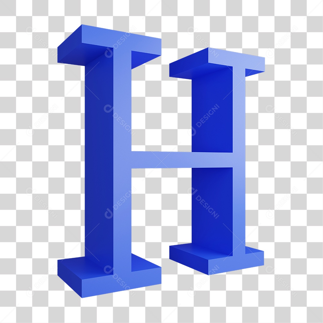 Alfabeto Letra Azul H PNG Transparente