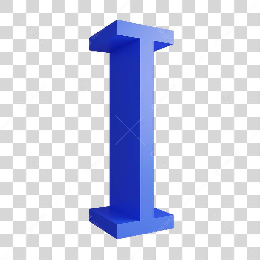 Alfabeto Letra Azul I PNG Transparente