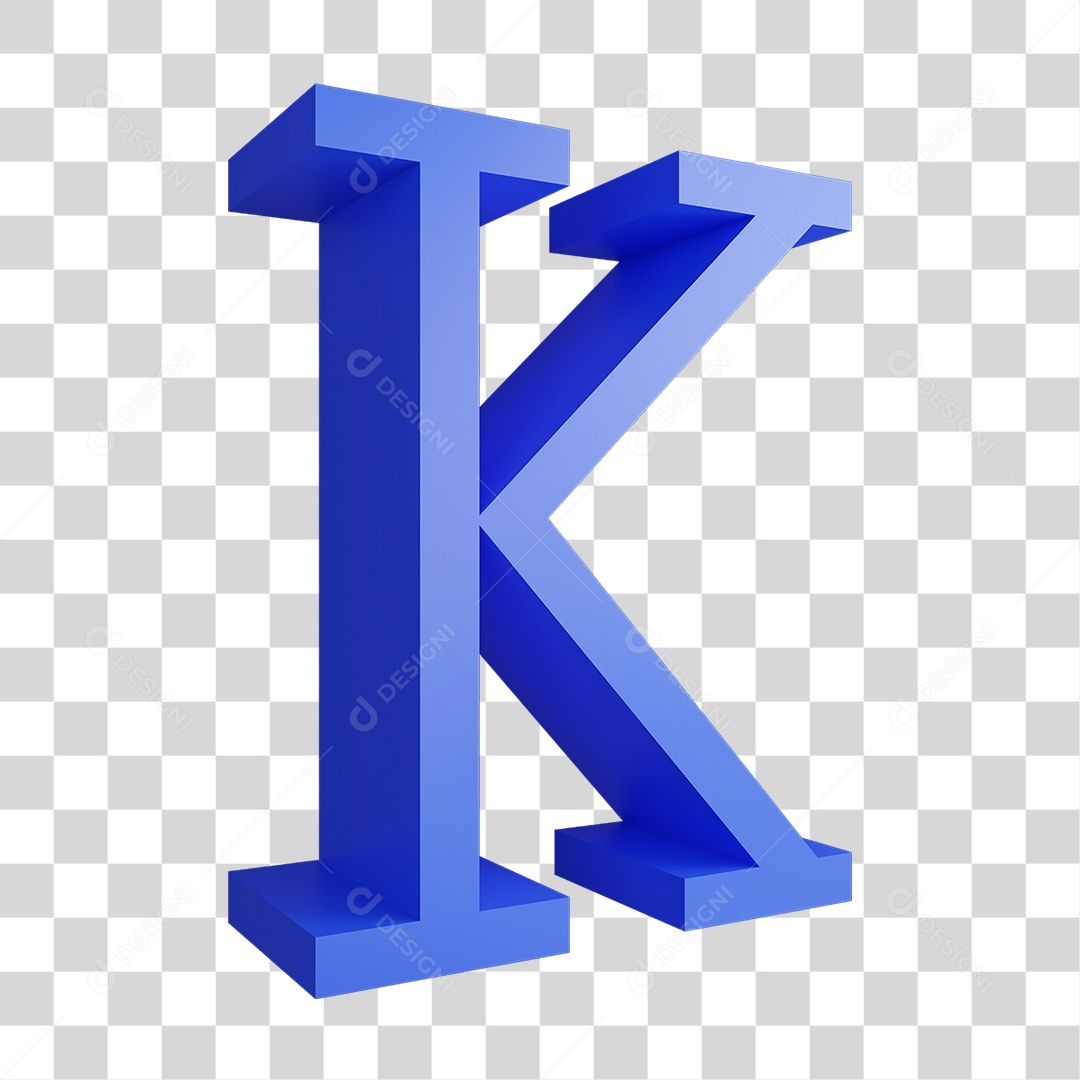 Alfabeto Letra Azul K PNG Transparente