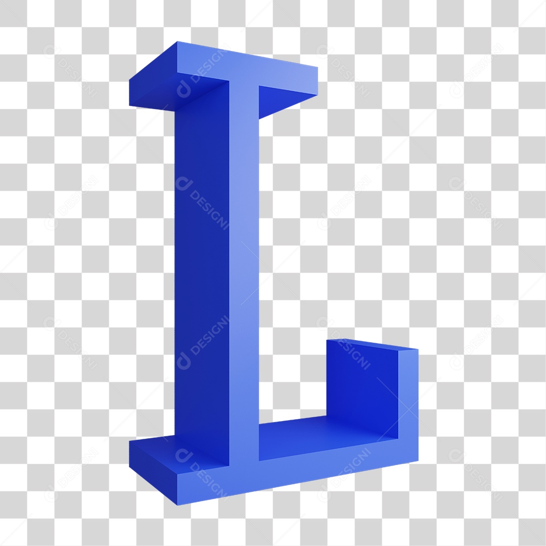 Alfabeto Letra Azul L PNG Transparente
