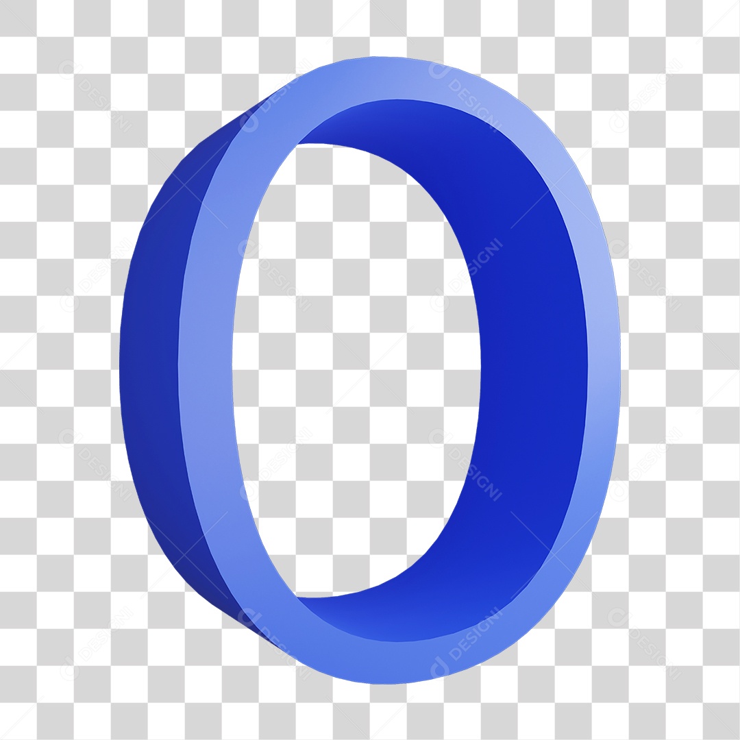 Alfabeto Letra Azul O PNG Transparente