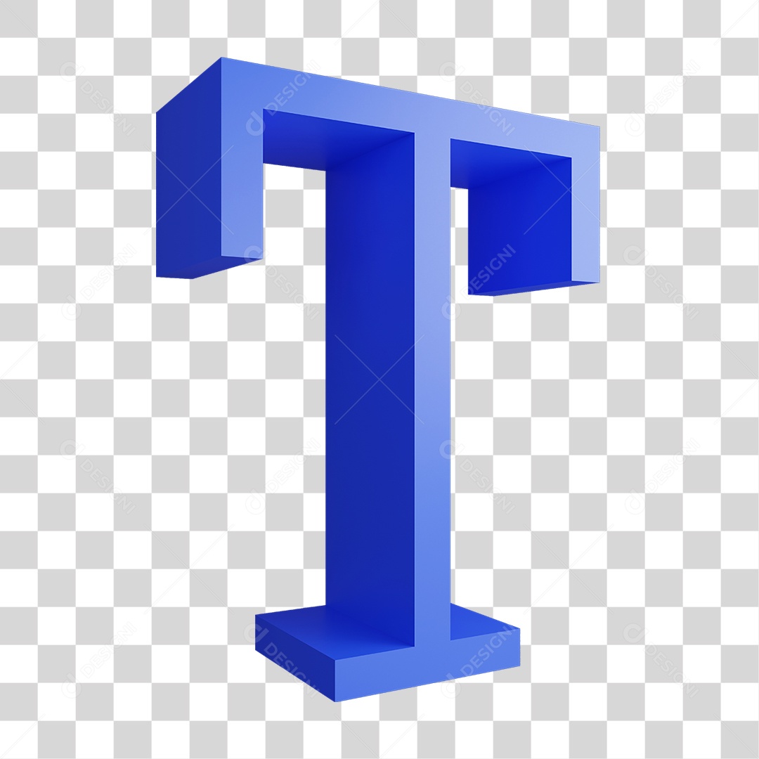 Alfabeto Letra Azul T PNG Transparente