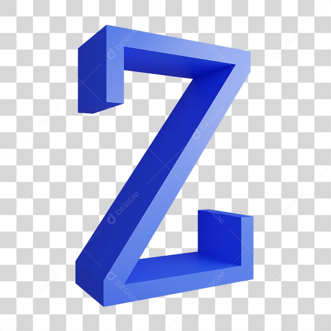 Alfabeto Letra Azul Z PNG Transparente